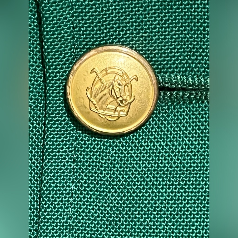 Chaps BY RALPH LAUREN VINTAGE,MASTERS EQUESTRIAN GOLD BUTTON JACKET GREEN SZ 36R - Picture 6 of 13